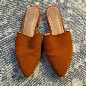 Rust Colored ABLE Suede Slides